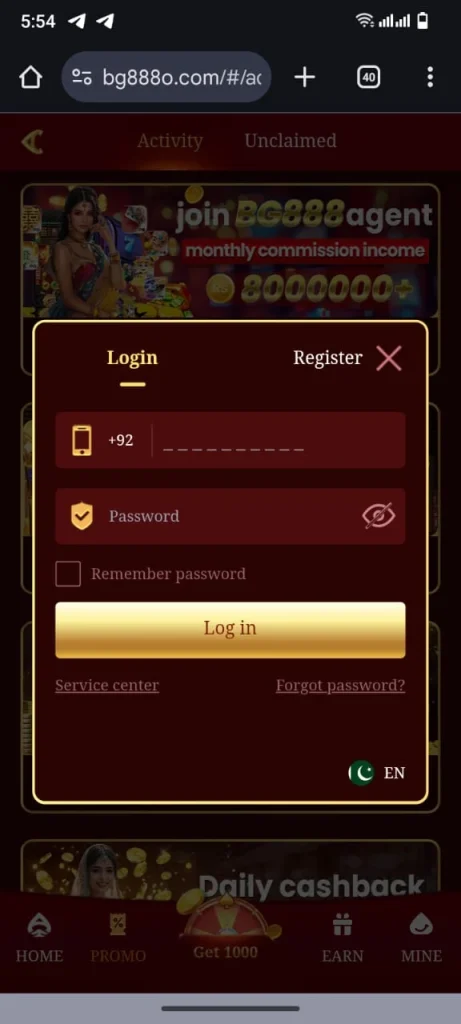 BG888 APK download page for Android latest version